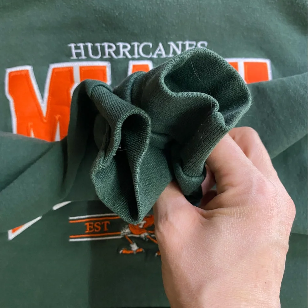 Champion Green Orange Miami Hurricanes Hoodie S Streetwear Collegiate Preppy - Picture 7 of 16